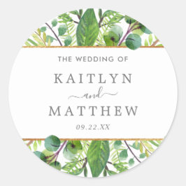 Adesivo Coleção de Casamentos Dourados e Verdes