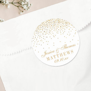 Adesivo Coleção de Casamentos Vintage Glam Dourado Confe