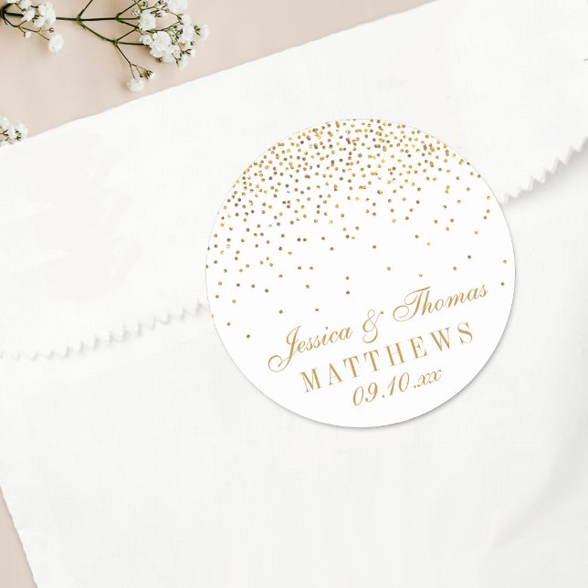 Adesivo Coleção de Casamentos Vintage Glam Dourado Confett (Criador carregado)