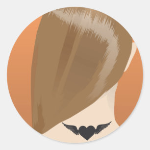 Adesivo Coleção de impressão de arte de tatuagem no pescoç