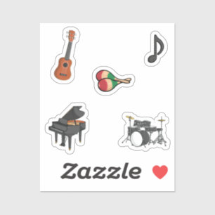 Adesivo Coleção de instrumentos de música