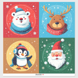 Adesivo Coleção de Personagens Festivos de Natal