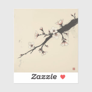 Adesivo Coleção de Pinturas de Flor de Cerejeira