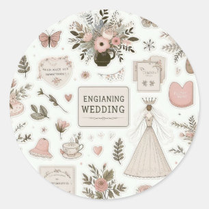 Adesivo Coleção de Sticker de Casamento Whimsical: Celebra