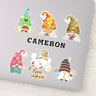 Adesivo Coleção Gnomo Adicionar Nome Comida de Abelhas M
