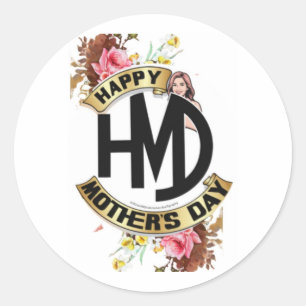 Adesivo Coleção HMD do Dia das Mães Floral Typo