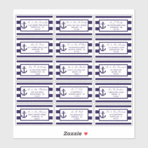 Adesivo Coleção Náutica de Casamentos com Stripe de Mar
