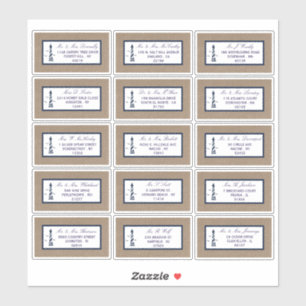 Adesivo Coleção Náutica De Casamentos De Burlap De Farol