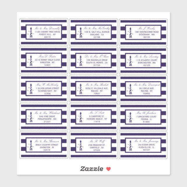 Adesivo Coleção Náutica De Casamentos De Faróis (Folha)