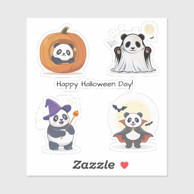 Adesivo Coleção Panda de Halloween (Folha)
