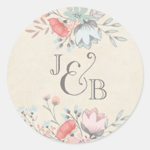 Adesivo Coleção REDONDA do casamento da bicicleta do