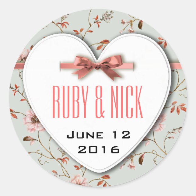 Adesivo Coleção RomanticCharm Vintage Floral Wedding (Frente)