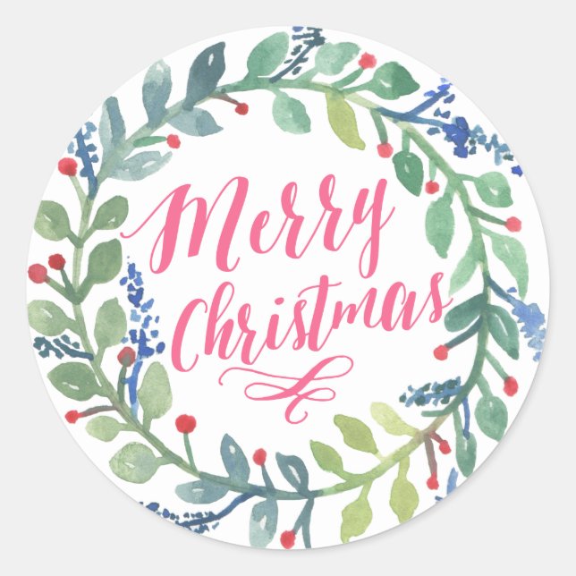 Adesivo Coleção Wreath de Aquarela (Frente)