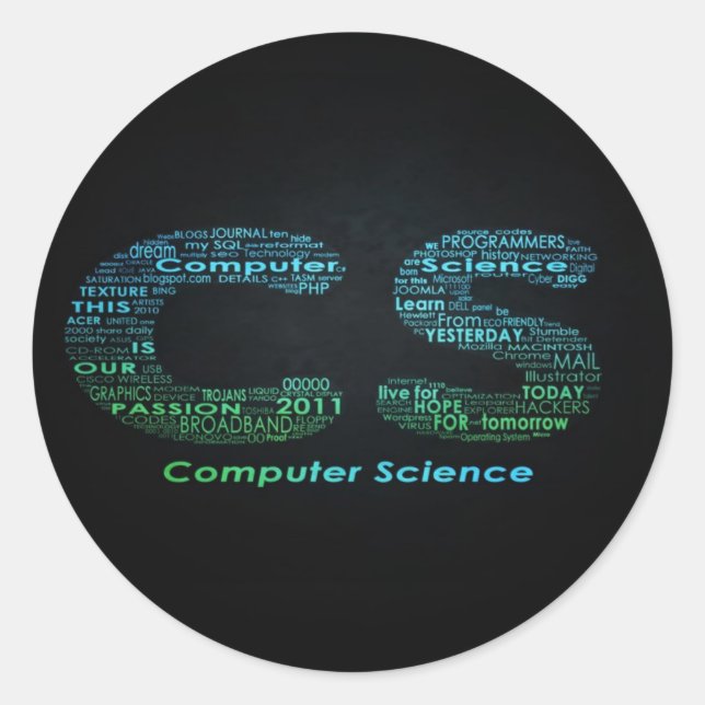 Adesivo Coleções do Computer Science Sticker (Frente)