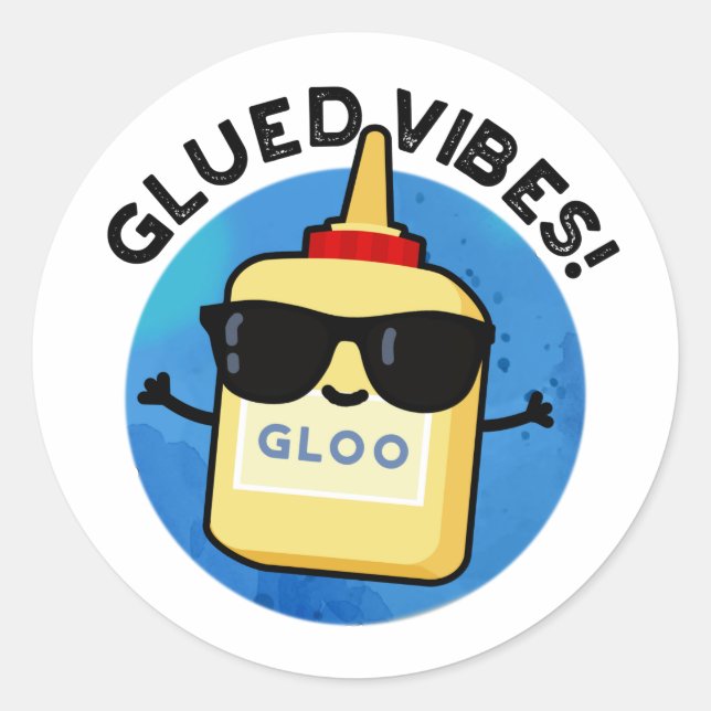 Adesivo Coled Vibes Funny Glue Pun (Frente)
