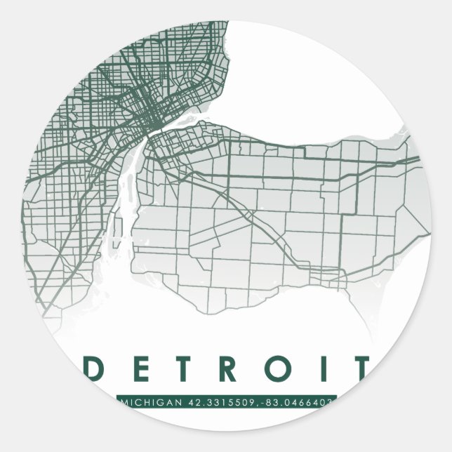 Adesivo Coleta de Mapa Detroit (Frente)