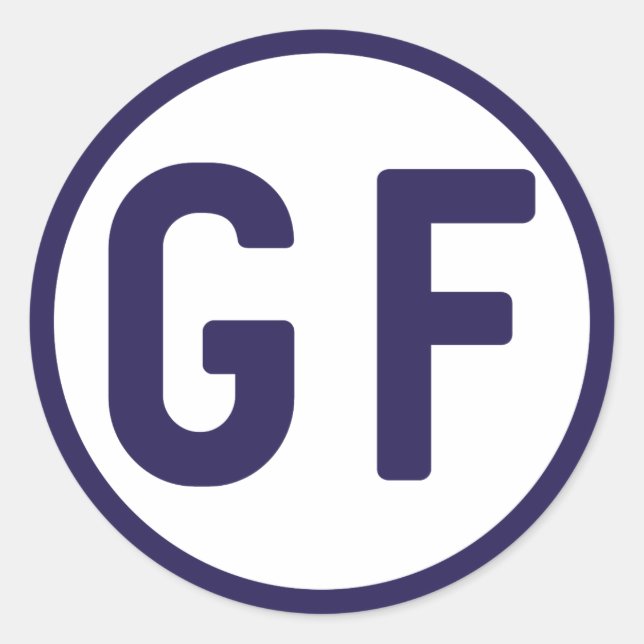 Adesivo Colete com forma de círculo GF sem brilho (Frente)