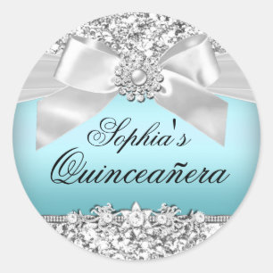 Adesivo Coletor de Arco de cor azul de prata e glitter