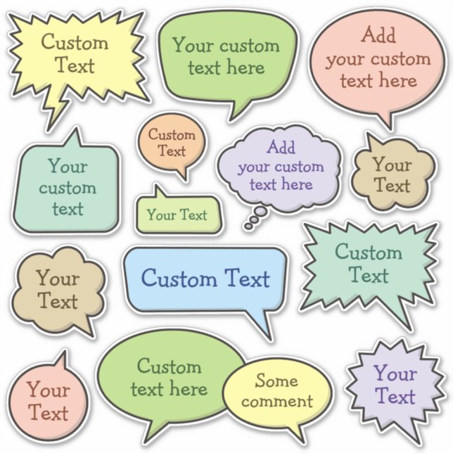 Adesivo Coletor de Bolhas de Voz Colorido (Frente)