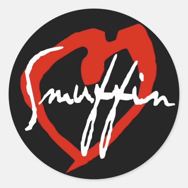 Adesivo Coletor de Coração Vermelho Smuffin Preto (Frente)
