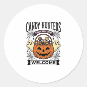 Adesivo Coletor de Doces de Halloween Gravura Antiga Abóbo