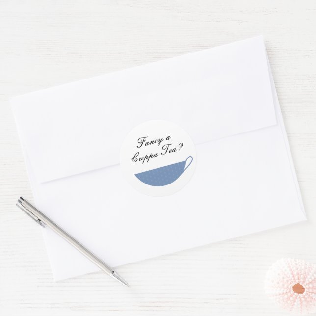 Adesivo Coletor de Envelope Dusty Blue Teacup (Envelope)