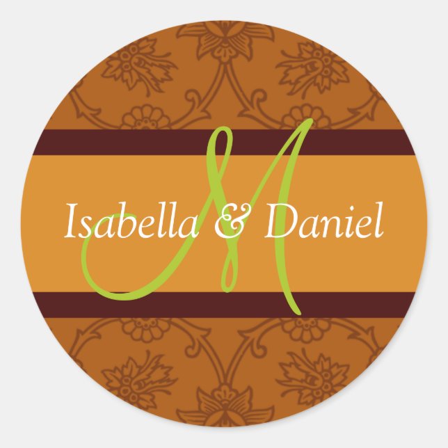 Adesivo Coletor de Envelope Monograma com Letra M (Frente)