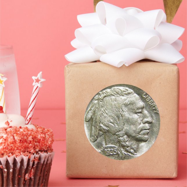 Adesivo Coletor de Moedas da Vintage Níquel Silver Chefe d (Festa)