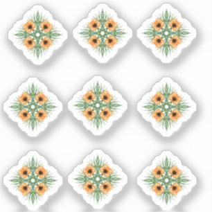 Adesivo Coletor de Portas Desenhadas com Flores de Girasso