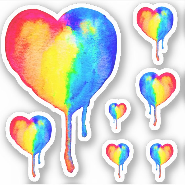 Adesivo Coletor do Rainbow Heart Vinyl Sticker (Frente)