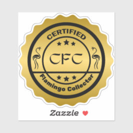 Adesivo Coletor Flamingo Funny Certified Black e Dourado