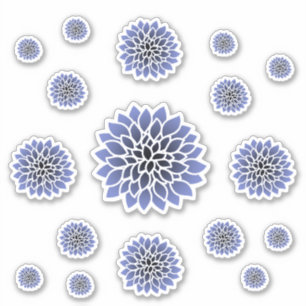 Adesivo Coletor Flor Azul Dahlia
