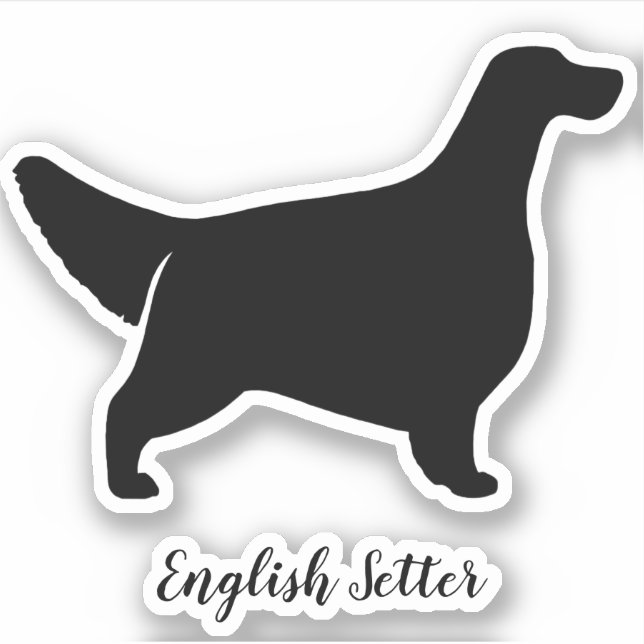 Adesivo Coletor Inglês Silhouette Dog Breyl Vinyl Sticker (Frente)