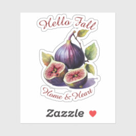 Adesivo Colheita de outono de Arte de Fruta com Vinheta de