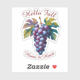 Adesivo Colheita de outono de Arte de Fruta com Vinheta de