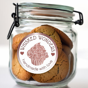 Adesivo Colheita de padaria de bolos Lixeira Rosa Dourada 