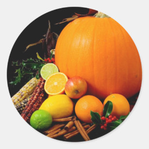 Adesivo Colheita de Pumpkins e Milho