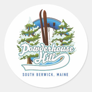 Adesivo colina powderhouse south berwick maine esqui logot