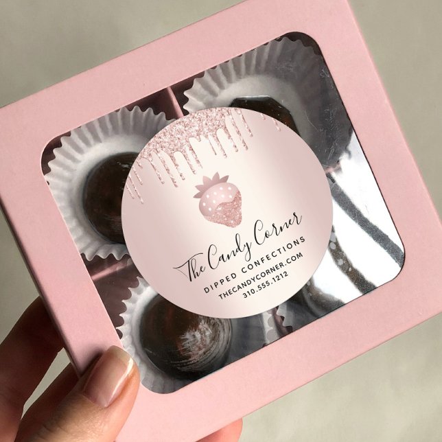 Adesivo Colírio Dourado rosa Confecção de Morango (Criador carregado)