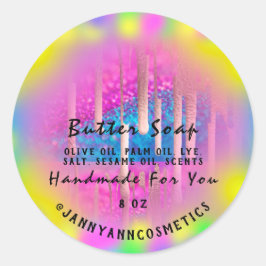 Adesivo Colírios Holográficos Rosa Quentes de Cosméticos d