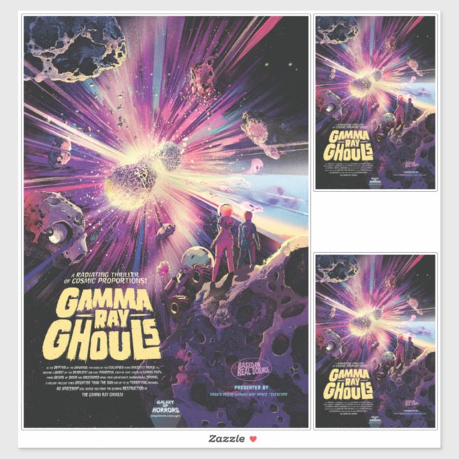 Adesivo Colisão Cósmica de Kilonova Ray Burst Pulsares Gam (Folha)