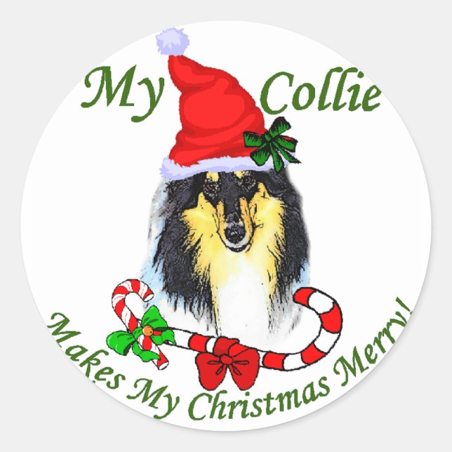 Adesivo Collie Christmas Gifts (Frente)