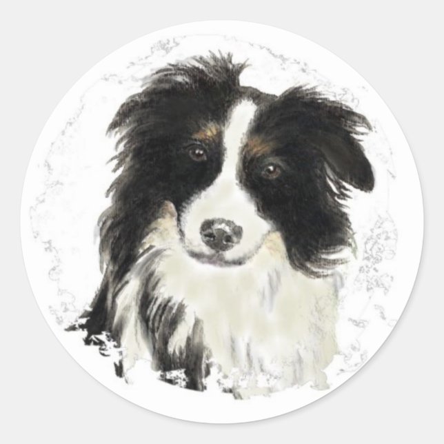 Adesivo Collie de Borda Personalizada - Coleção de Cachorr (Frente)