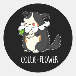 Adesivo Collie-flower Funny Border Collie Dog Pun