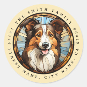 Adesivo Collie Round Stickers