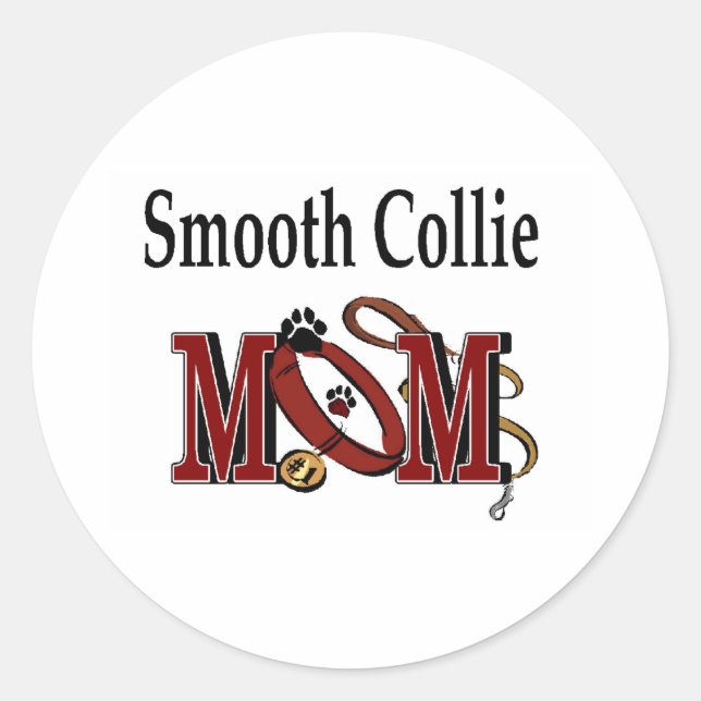 Adesivo Collie Smooth Mamãe Sticker (Frente)