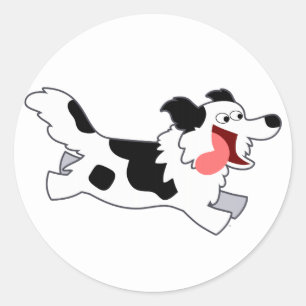Adesivo Collie Sticker de Borda de Cartoon Correspondente