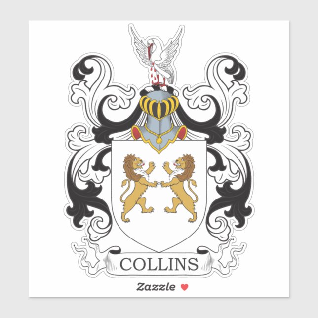 Adesivo Collins Family Crest (Folha)
