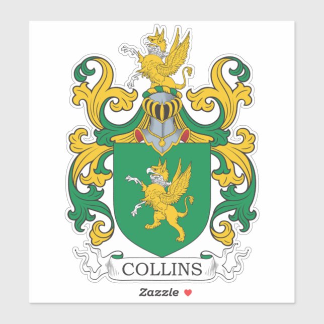 Adesivo Collins Family Crest (Folha)