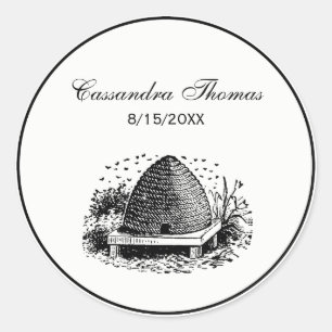 Adesivo Colmeia e Abelhas #1 Heráldica Vintage